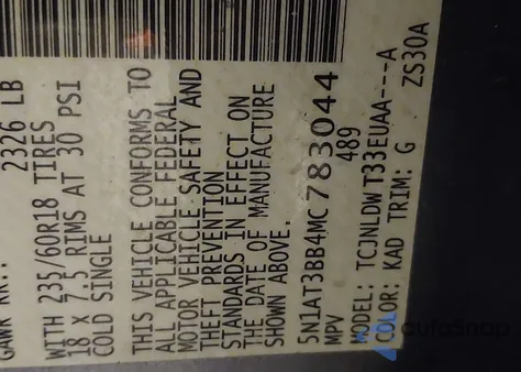 2021 Nissan Rogue Sv Intelligent Awd from USA, damaged, VIN 5N1AT3BB4MC783044